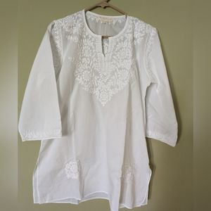 Women's hand embroidered chikankari top